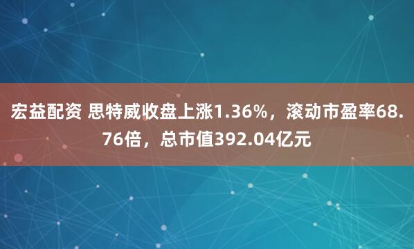 宏益配资 思特威收盘上涨1.36%，滚动市盈率68.76倍，总市值392.04亿元